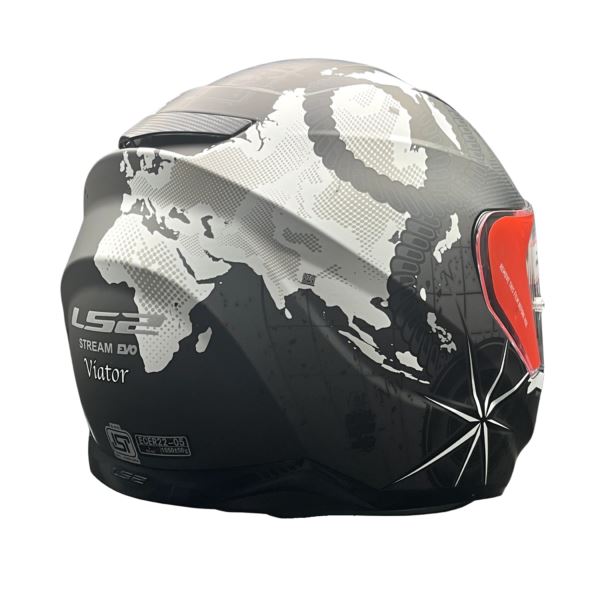 LS2 Helmets Stream Evo Viator Matt Black 7c White D-ring - Ff320