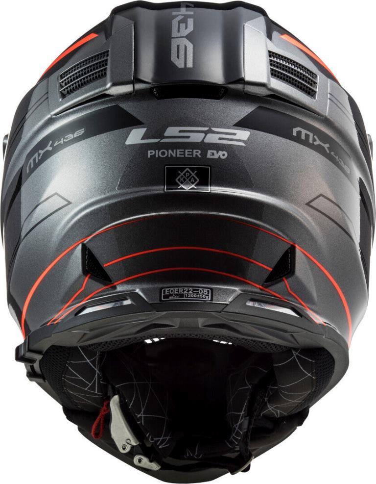 LS2 MX436 Pioneer Evo Knight Titanium Fluo Orange Matt Helmet