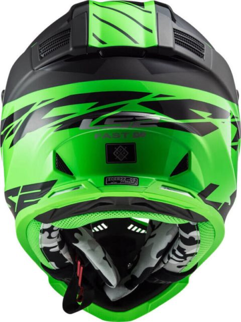 LS2 Helmets Fast Evo Roar Matt-gloss Black Green - Mx437