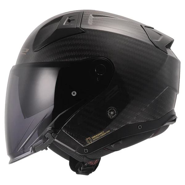 LS2 OF603 Infinity II Glossy Carbon Jet Helmet