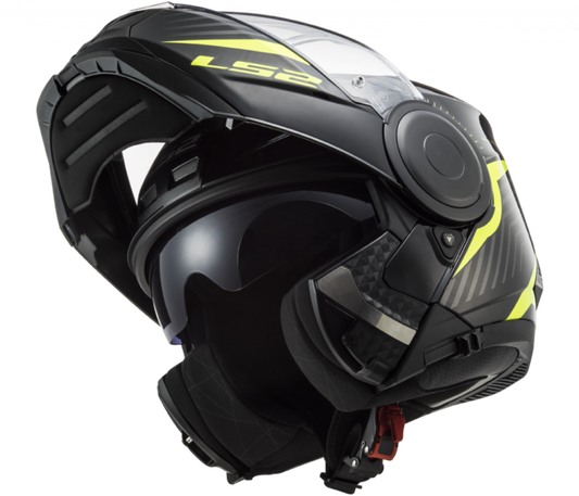 LS2 Scope Skid Helmet Black H-V Yellow-FF902