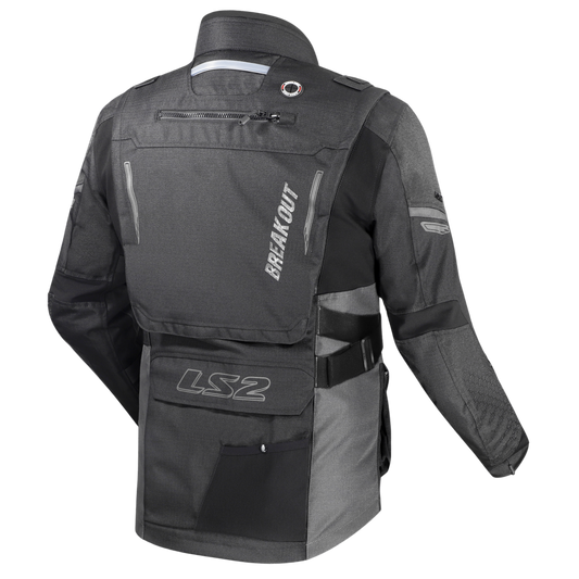 LS2 Breakout Man Jacket Black Smoke (CE Class AA Certified)