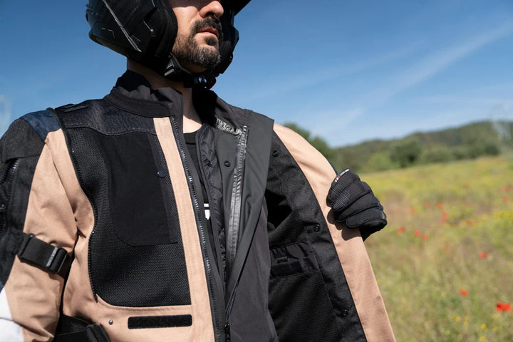 LS2 Breakout Man Jacket Sand Blue Grey (CE Class AA Certified)