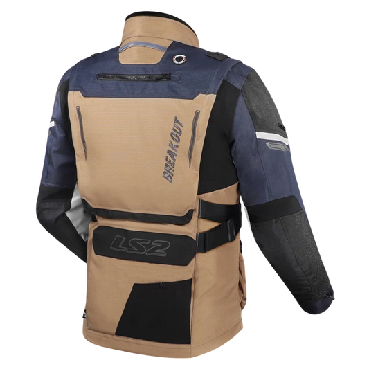LS2 Breakout Man Jacket Sand Blue Grey (CE Class AA Certified)