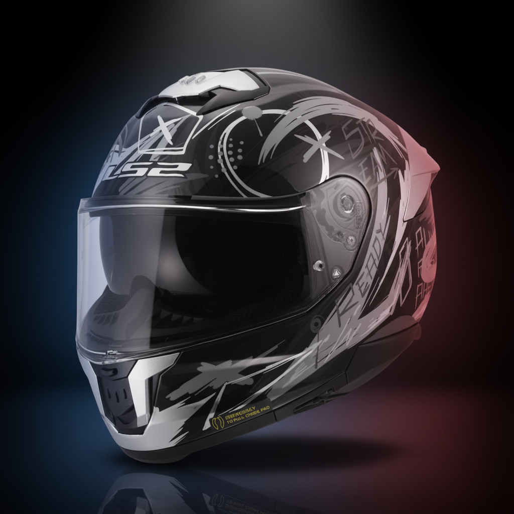 LS2 FF320 Stream II Scratches Black Nardo Grey Helmet