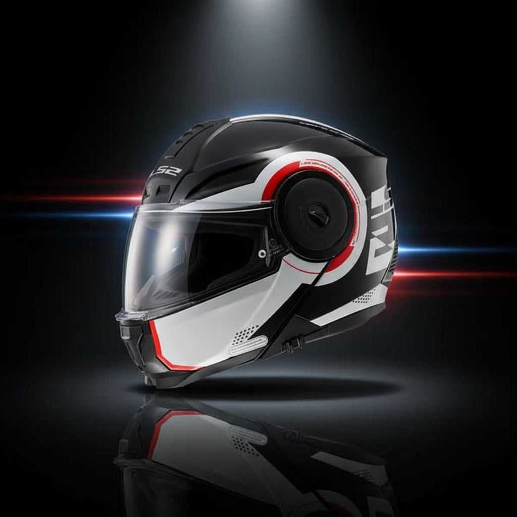 LS2 FF902 Scope II Arch Gloss Black White Red-06 Helmet
