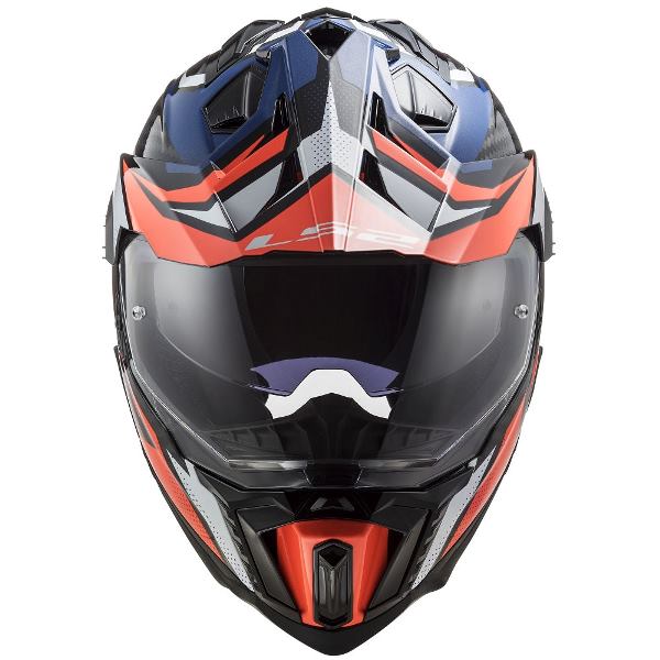 LS2 MX701 Explorer Carbon Focus Gloss Blue White Red - Helmet