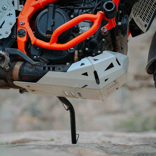 Legundary Custom KTM 390 Enduro R Vambrace Bash Plate Silver - ENG22265