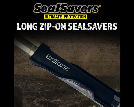 Long Zip On Fork Seal Protectors 44 50mm Black - SealSavers - SSZL-44-50-B - Riders Junction