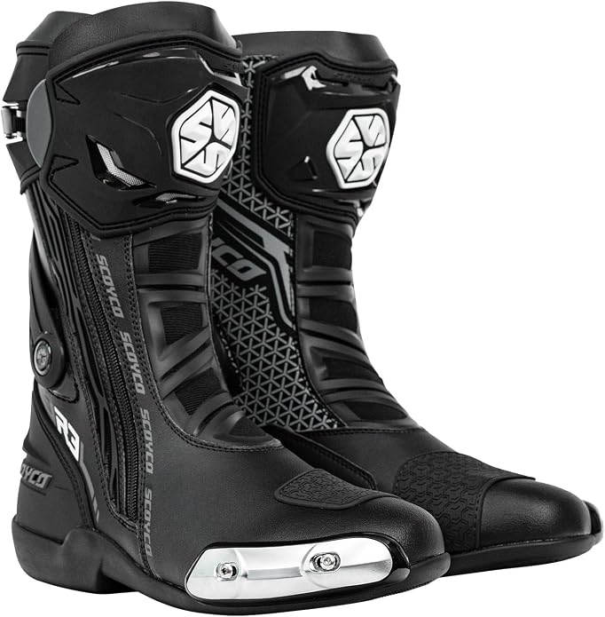 Scoyco Racing Riding Boots - MR003-2 - Black Grey