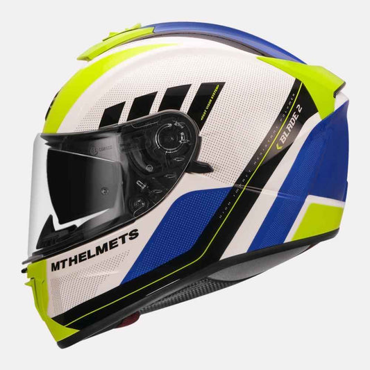 MT Blade 2SV Plus Motorcycle Helmet Gloss Fluorescent Yellow