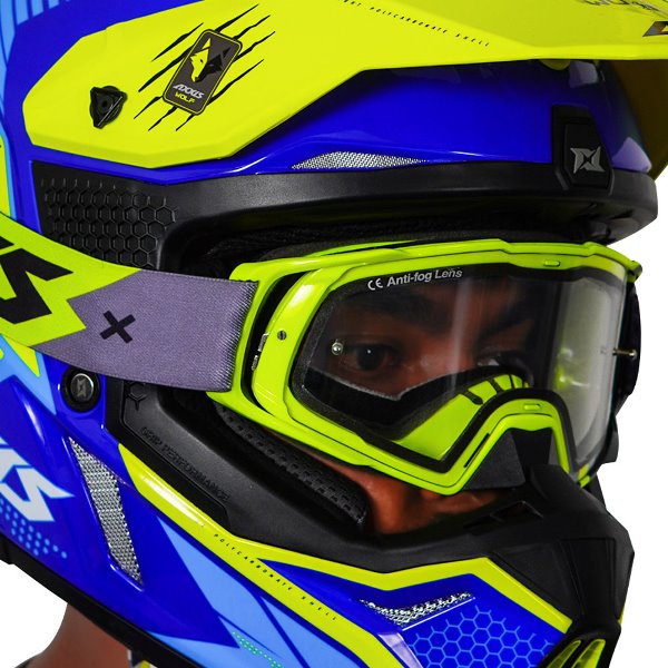 MT Helmets Acc Axxis Goggle Strap - Blueyellow