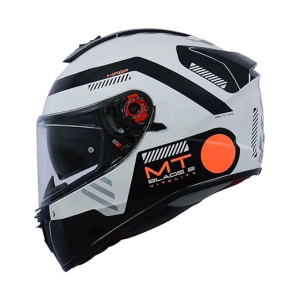 MT Helmets Blade 2 SV Vitality A4 Gloss White Black Orange