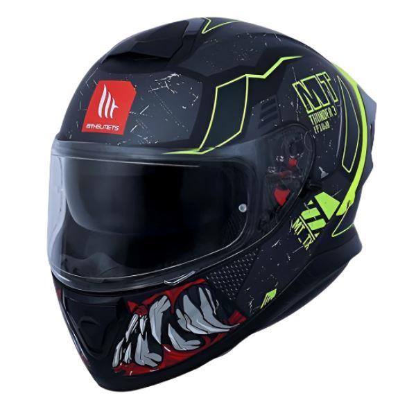 MT Helmets Thunder 3 SV Pro TX C2 Gloss Black Grey Neon Yellow – Riders Junction