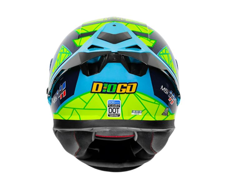 MT Thunder 3 SV Spoiler Diogo Moreira A7 Gloss Blue Yellow Helmet