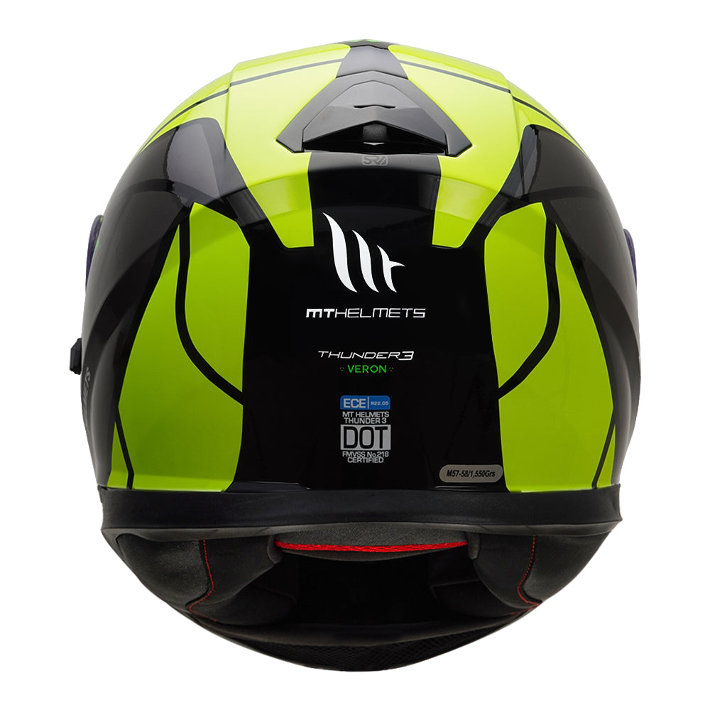 MT Thunder3 SV Veron Fluorescent Yellow Helmet - Riders Junction