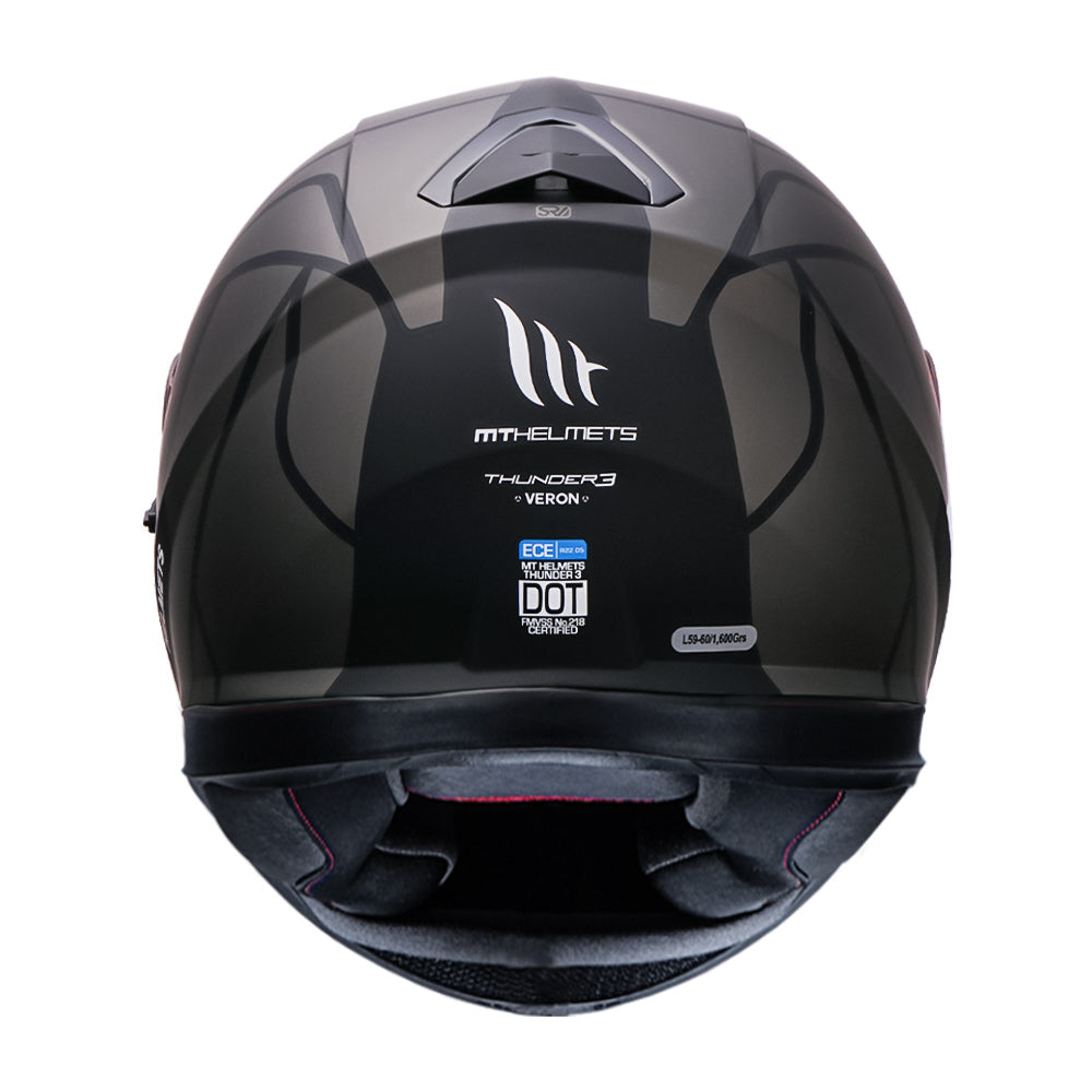 MT Thunder3 Veron Matt Grey Helmet - Riders-Junction
