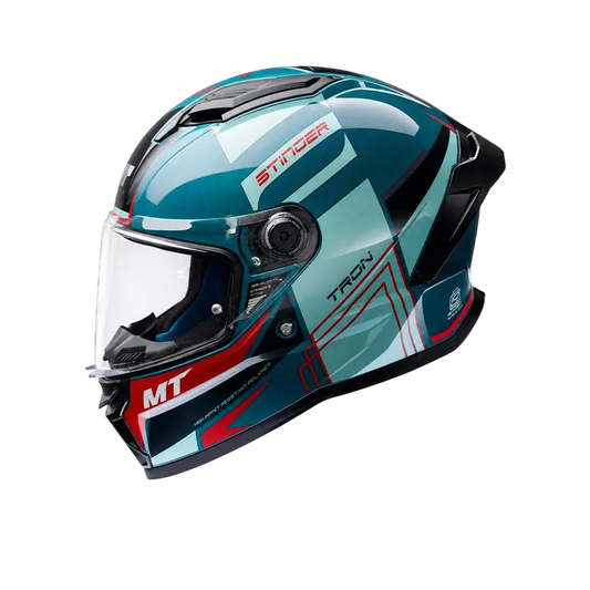 MT Helmets Stinger 2 Tron C6 Gloss Black Blue Helmet