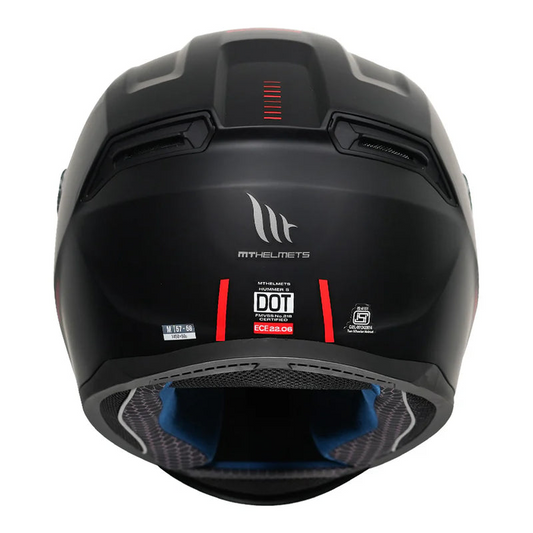 MT Hummer Solid A1 Motorcycle Riding Helmet (Gloss Black/Red)