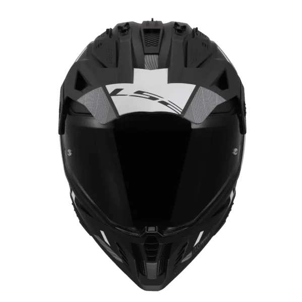 LS2 MX436 Pioneer II HILL MATT BLACK WHITE-06- Helmet