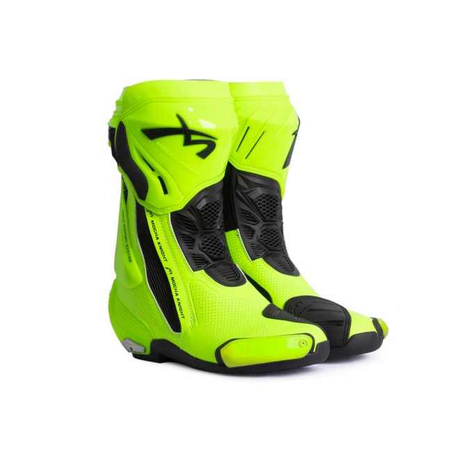 Mocha Knight Professional Racing Boots For Men (Fluorescent Green) MK-SHK109