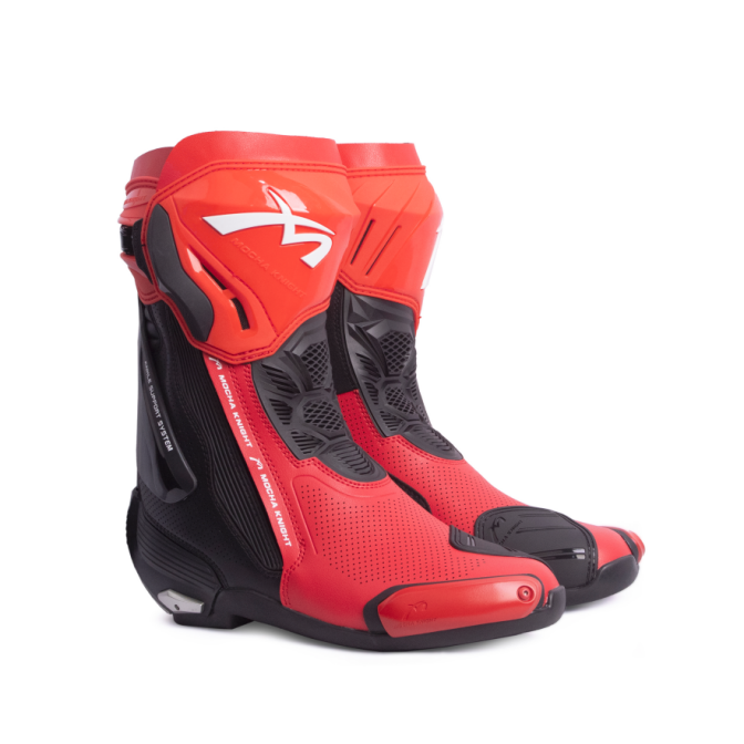 Mocha Knight Professional Racing Boots For Women (Black/Red) MK-SHKW109