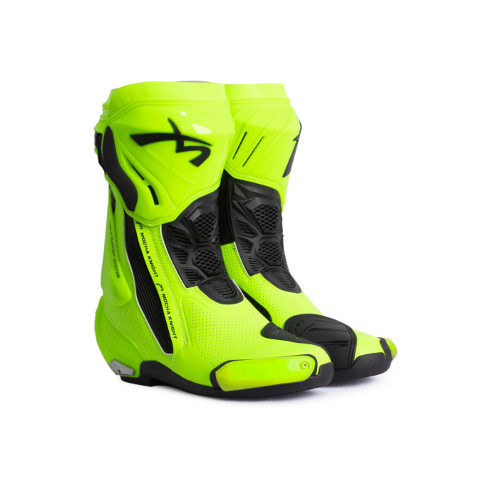 Mocha Knight Professional Racing Boots For Women (Fluorescent Green) MK-SHKW109