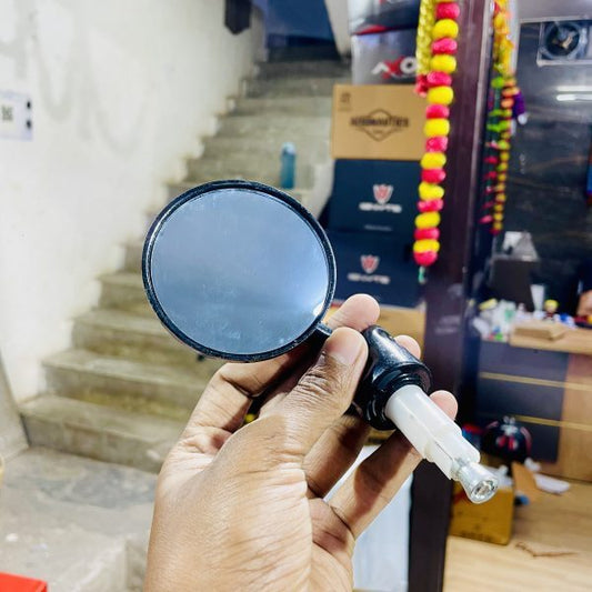 Moto Genius Original Superior (Anti Glare) Universal And Adjustable Handlebar Rear View Mirror