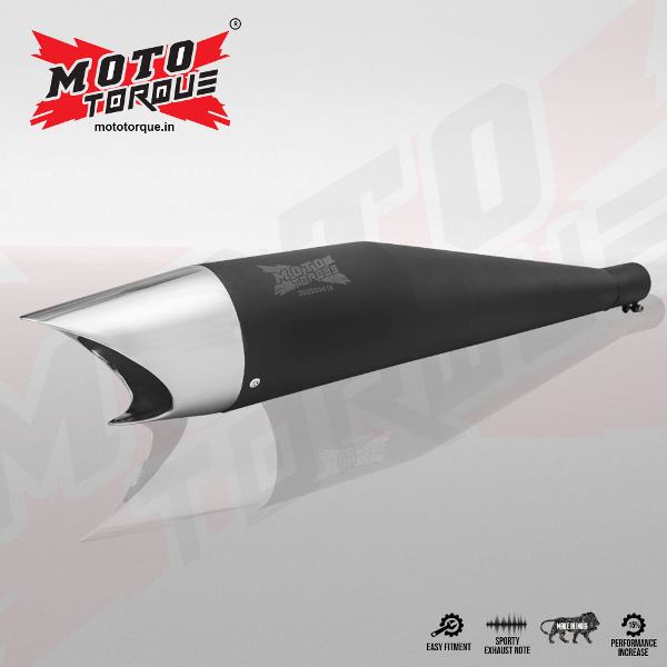 Moto Torque Matte Black Performance Exhaust - Shark – Black Chrome