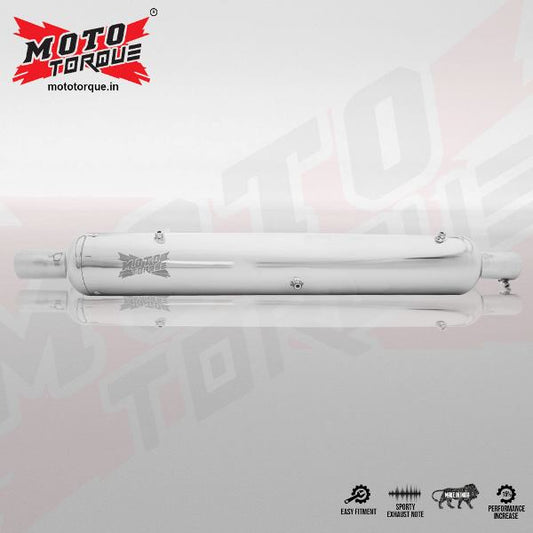 Moto Torque Replica - Chrome (BS4) Exhaust For Royal Enfield Classic (350/500)