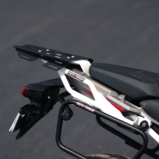Moto Torque Back Carrier (White) For TVS Apache RTX 300