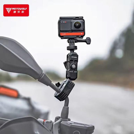 Motowolf Flexible Clamp Sport Camera Holder For Go-pro Record Camera Bracket Motorcycle Cam Holder (MDL 3532) (mirror seat)