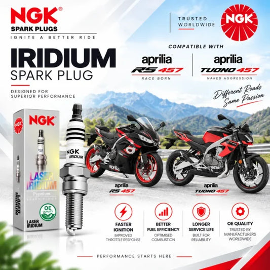 NGK Iridium Spark Plug for Aprilia RS 457 / Tuono 457 - MR9DI-7