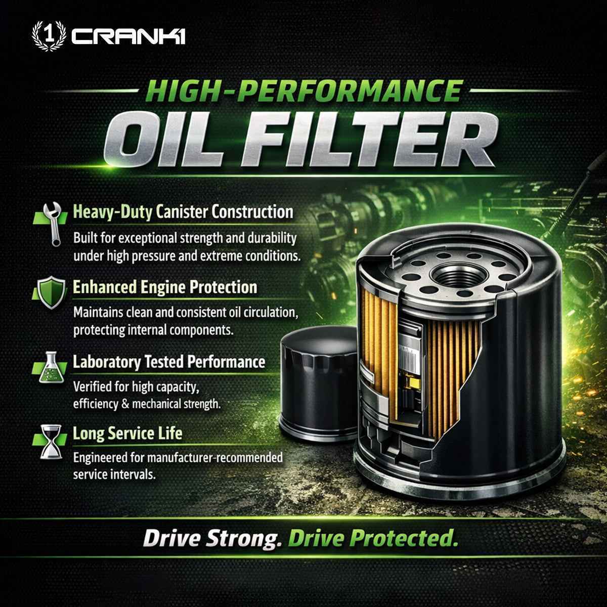 Oil Filter For Kawasaki W800 Cafe (2019 Onwards) - CPO303 - CRANK1