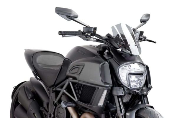 PUIG Windscreen for Ducati Diavel (2015-18) - Light Smoke - Riders Junction