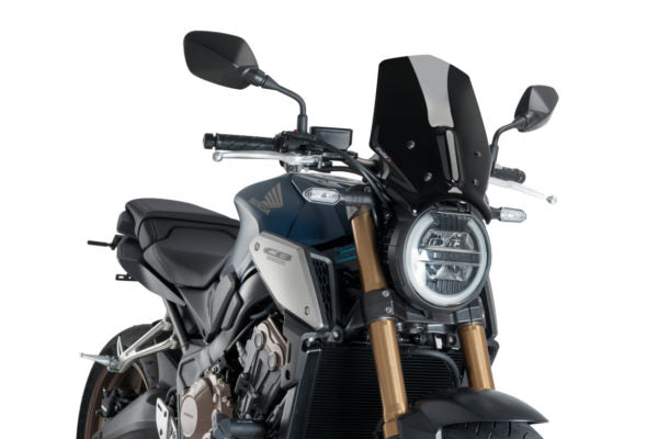 PUIG Windscreen for Honda CB650R Neo Sports Cafe (2021+) - Black - Riders Junction