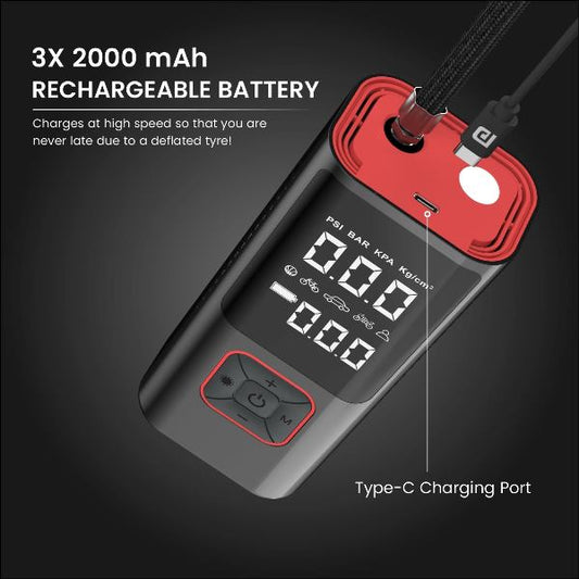 Portronics-Vayu 2.0 Tyre Inflator (POR 2319)