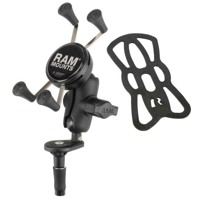 RAM Fork Stem Mount with Short Double Socket Arm & Universal RAM® X-Grip® Phone Cradle RAM-B-176-A-UN7U