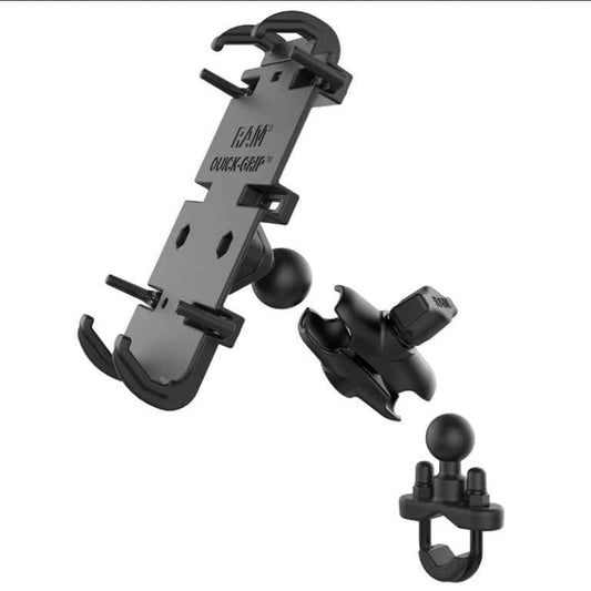 RAM Quick-Grip XL Phone Mount with Handlebar U-Bolt Base - RAM-B-149Z-A-PD4U