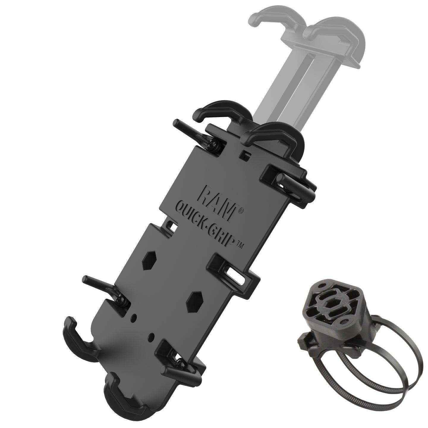 RAM Mounts Quick-Grip XL Phone Mount with RAM EZ-On/Off Bicycle Base - RAP-274-1-PD4U