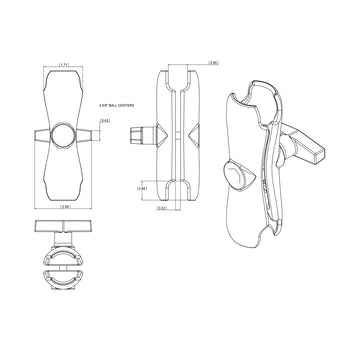 RAM® Mounts Double Socket Arm - C Size Medium (RAM-201U)