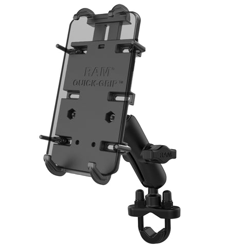 RAM® Mounts Quick-Grip XL Phone Mount with Handlebar U-Bolt Base - Medium (RAM-B-149Z-PD4U)
