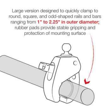 RAM® Mounts Tough-Claw™ Large Clamp Base with Ball - RAP-B-401U