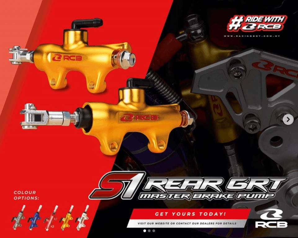 RCB Brake Pump S1 Grt Rear (14MM) 01BP021 ( SILVER ) - Riders Junction