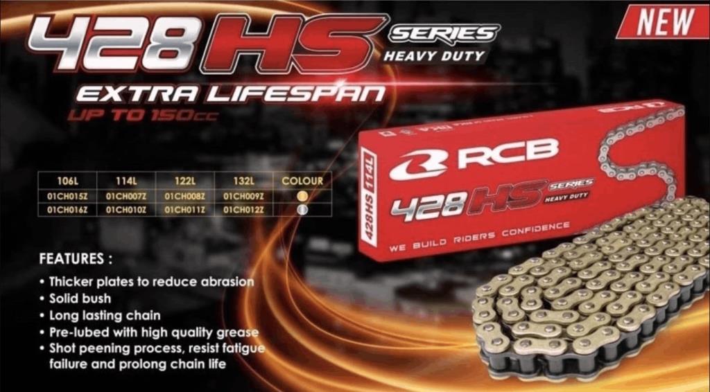 RCB HS Series Ring Chain 428 Hs HD Series Gold- 132L - 01CH009Z