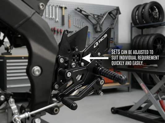RCB S2-V2 Single Footrest Set for Yamaha R15 V3 / V4 / R15M - Silver - 01FR040S