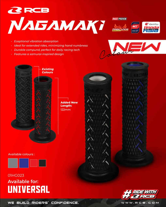 RCB Handle Grip Nagamaki 122 mm Black/Red - 01HG020B