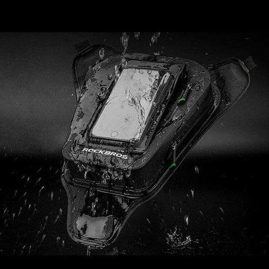 ROCKBROS Motorbike Motorcycle Tank Bag Magnetic Oil Fuel Pack Touch Screen Phone Pocket (30120005001)-Black