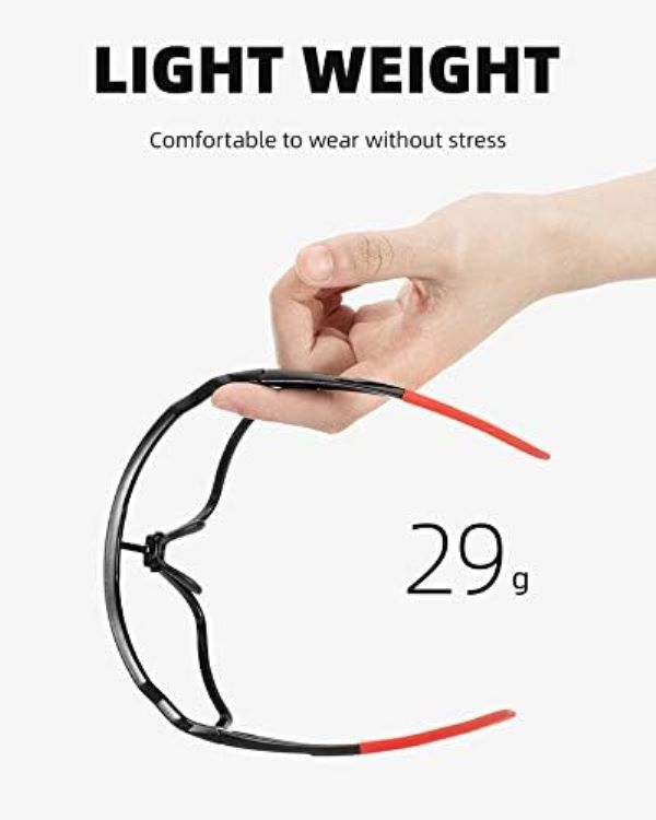 ROCKBROS Photochromic Sunglasses Reduce Wind Resistance (10161)-Black