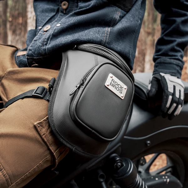 ROCKBROS Waist belt bag man women motorcycle Portable two-layer design leg bag for Motorcycle drop leg waist bag (30170011001)-Black